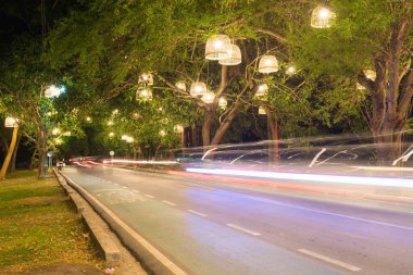 Ayutthaya gece güzel Aydınlatma ile festival ışık.