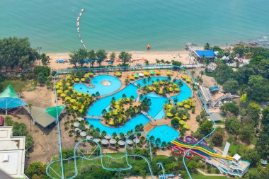 Tayland Pattaya Güzel cityscape silueti.
