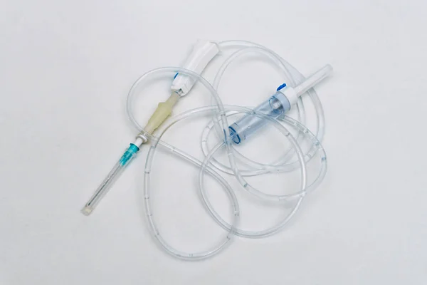 Intravenös infusion. Intravenös infusion. Införandet av vätskor, droger eller läkemedel i det venösa kärlet. — Stockfoto