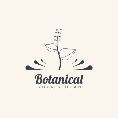 Tasarım logosu simgesi işareti. Organik bir yaprağın çizim vektörü. Grafik bitkisi logosu. Botanik doğası çiçek logosu. Minimalist organik konsept Güzel logo minimalist Serbest Vektör.
