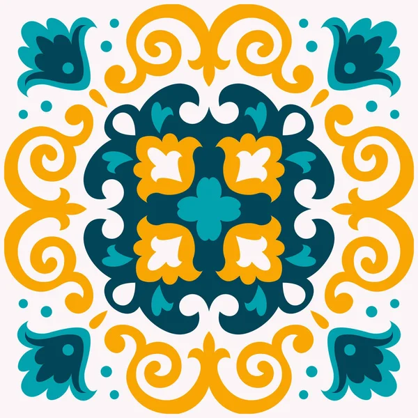 Ornamento Tradicional Oriental Patrón Inconsútil Mediterráneo Diseño Azulejos Ilustración Vectorial — Vector de stock