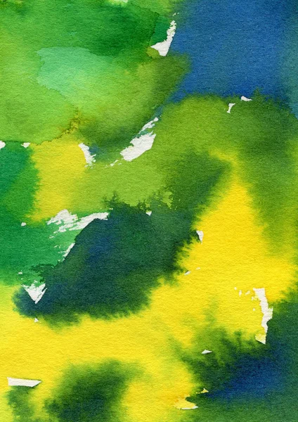Blau Grüne Und Gelbe Aquarelle Moderne Pinselillustration Kann Für Druck — Stockfoto