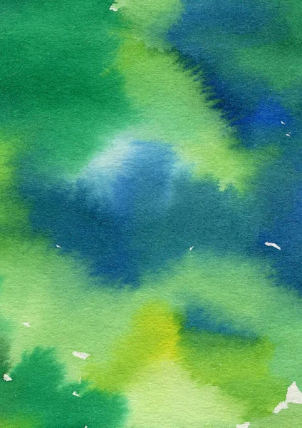 Aquarelle Bleu Vert Jaune Illustration Pinceau Moderne Peut Être Utilisé — Photo