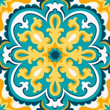 ?????? ????Oryantal geleneksel süsleme, Akdeniz seamless modeli, çini tasarım, illüstrasyon vektör.