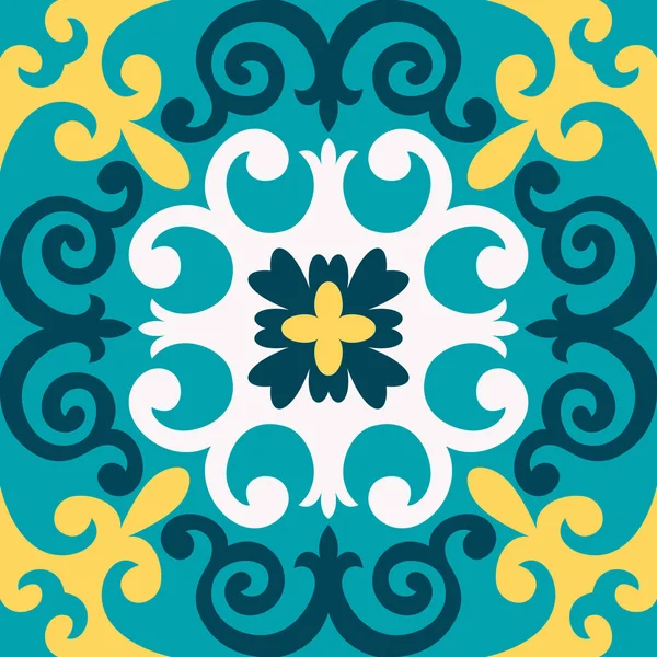 Ornamento tradicional oriental, patrón inconsútil mediterráneo, diseño de azulejos, ilustración vectorial . — Vector de stock