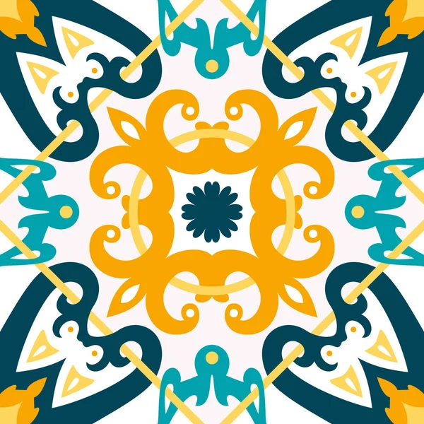 Ornamento tradicional oriental, patrón inconsútil mediterráneo, diseño de azulejos, ilustración vectorial . — Vector de stock