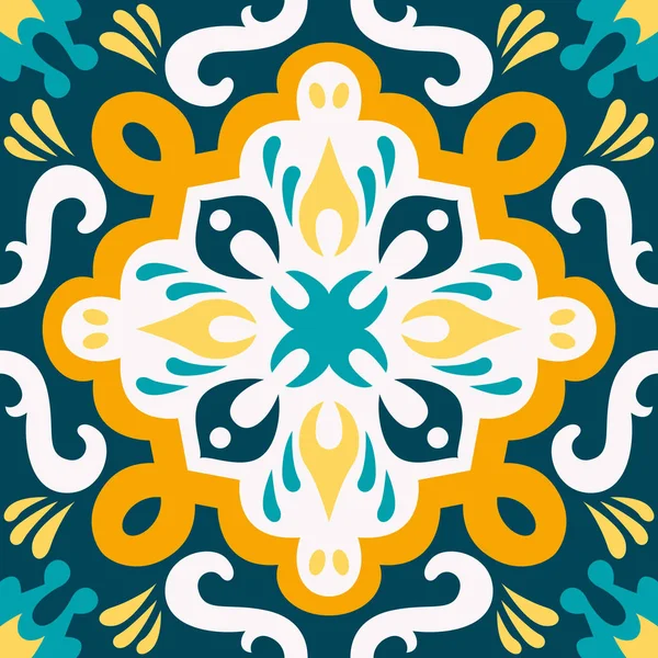 Ornamento tradicional oriental, patrón inconsútil mediterráneo, diseño de azulejos, ilustración vectorial . — Vector de stock