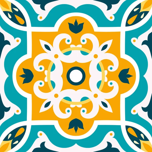 Ornamento tradicional oriental, patrón inconsútil mediterráneo, diseño de azulejos, ilustración vectorial . — Vector de stock