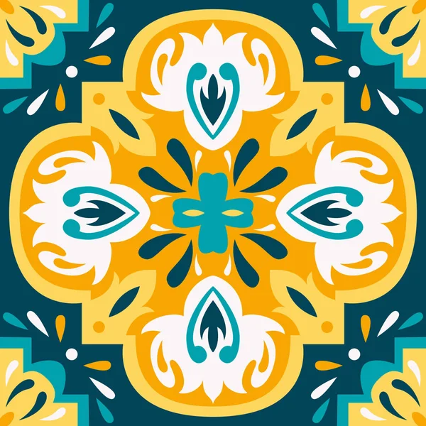 Ornamento tradicional oriental, patrón inconsútil mediterráneo, diseño de azulejos, ilustración vectorial . — Vector de stock