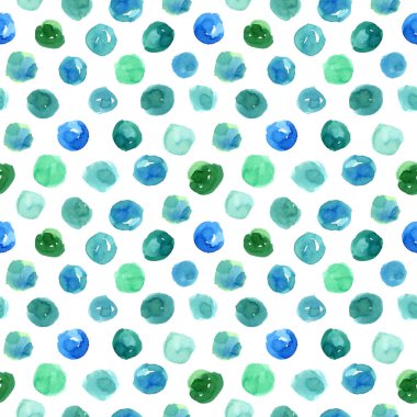 Polka Dikişsiz desen nokta. El çizilmiş suluboya dokusu.