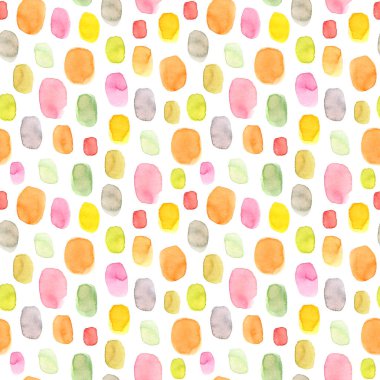 Polka Dikişsiz desen nokta. El çizilmiş suluboya dokusu.