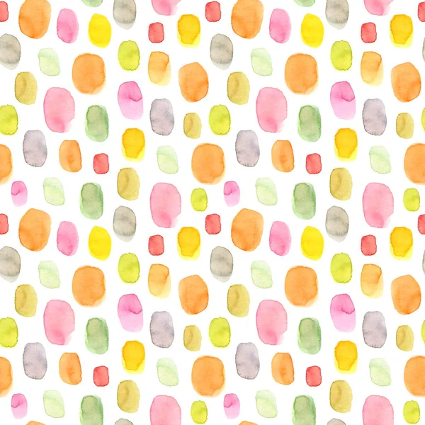 Polka dot seamless pattern. Hand drawn watercolor texture.