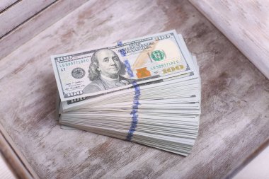 Amerikan Doları olarak yüz banknot. Dolar çok yakın çekim