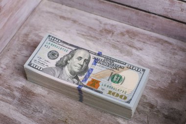 Amerikan Doları olarak yüz banknot. Dolar çok yakın çekim