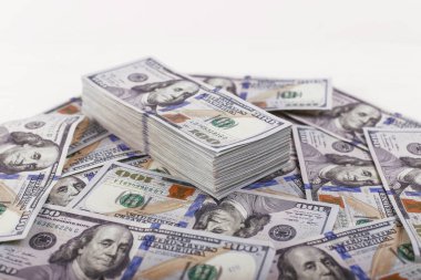 Amerikan Doları olarak yüz banknot. Dolar çok yakın çekim