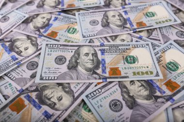 Amerikan Doları olarak yüz banknot. Dolar çok yakın çekim