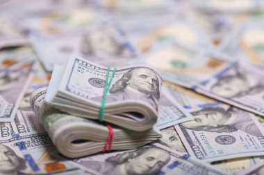 Amerikan Doları olarak yüz banknot. Dolar çok yakın çekim