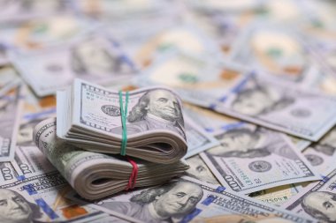 Amerikan Doları olarak yüz banknot. Dolar çok yakın çekim