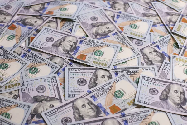 Amerikaanse Dollars Honderd Bankbiljetten Veel Dollars Close — Stockfoto