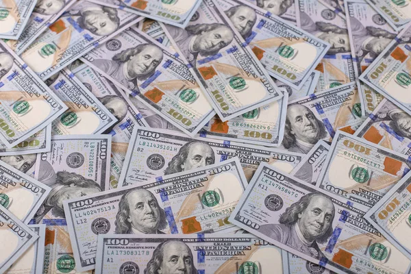Amerikaanse Dollars Honderd Bankbiljetten Veel Dollars Close — Stockfoto