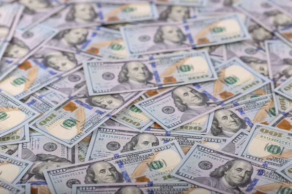 Amerikaanse Dollars Honderd Bankbiljetten Veel Dollars Close — Stockfoto