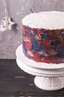 Renkli pasta. Detaylar - düğün pastası