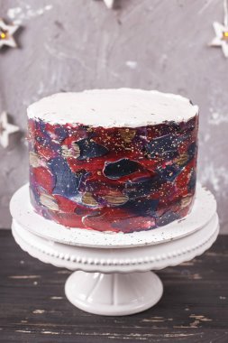 Renkli pasta. Detaylar - düğün pastası