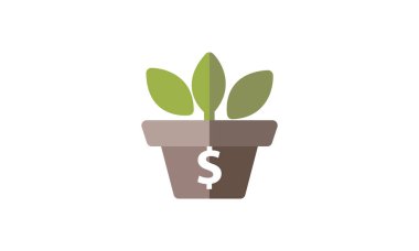 İzole para şablon düz simgesi