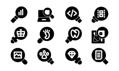 Arama simgesi şablon Set vektör işareti tasarım