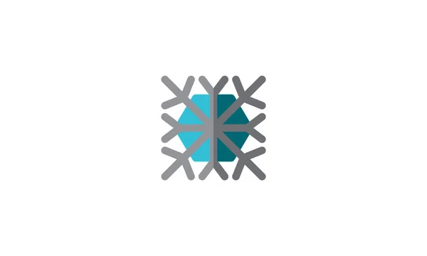 Fiocco Neve Icona Inverno Modello Vettoriale — Vettoriale Stock