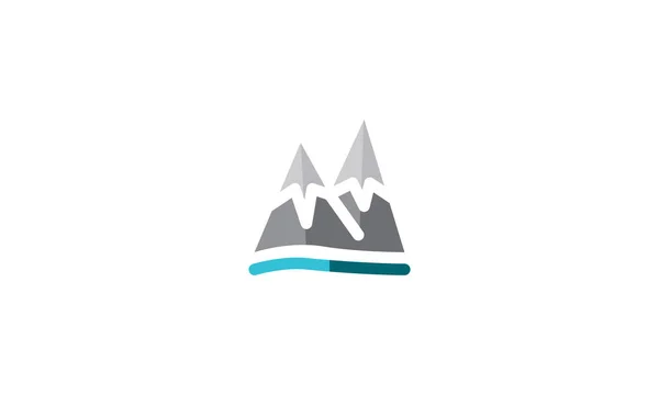 Ícone Neve Montanha Modelo Inverno Vector — Vetor de Stock