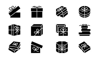 Hediyelik kutu Set şablon vektör tasarımı