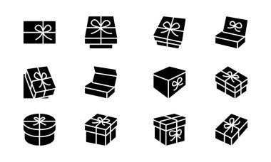 Hediyelik kutu Set şablon vektör tasarımı