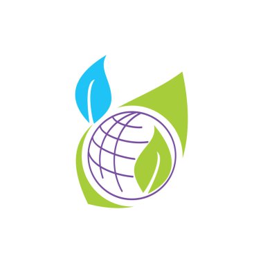 Yaprak Logo tasarım vektör şablonu izole