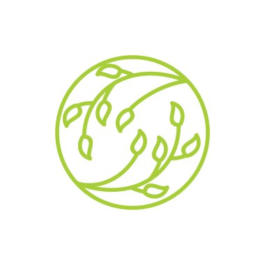 Yaprak Logo tasarım vektör şablonu izole