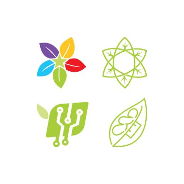 Yaprak Logo tasarım vektör şablon koymak