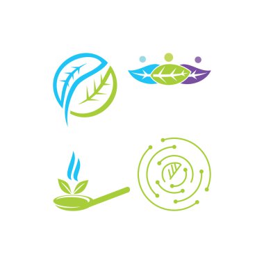 Yaprak Logo tasarım vektör şablon koymak