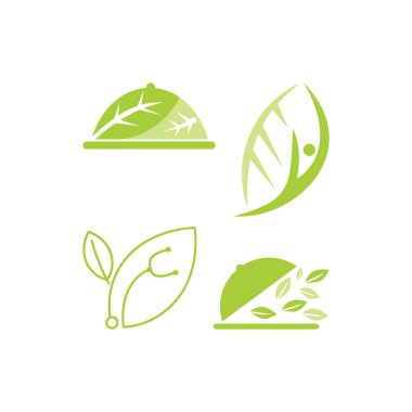 Yaprak Logo tasarım vektör şablon koymak