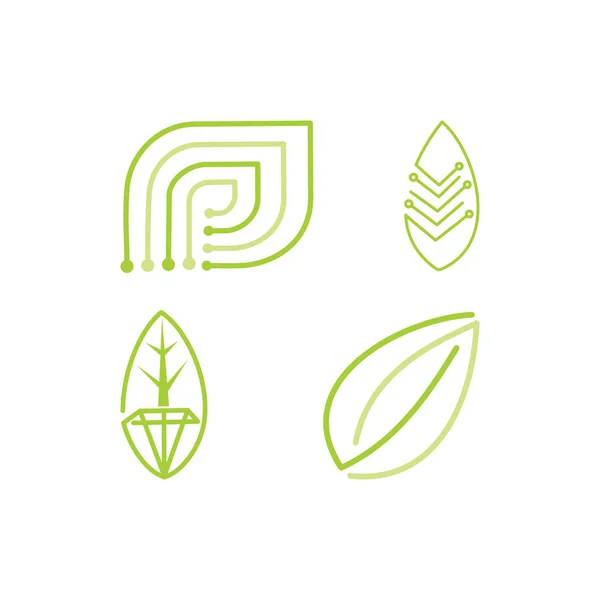 Φύλλο Λογότυπο Σχεδιασμός Διάνυσμα Πρότυπο Σετ — Διανυσματικό Αρχείο