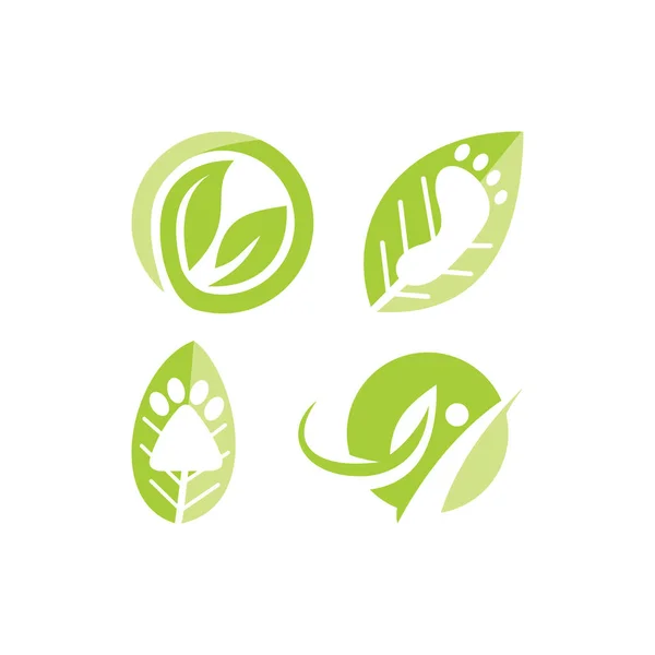 リーフのロゴ デザイン ベクトル テンプレート セット — ストックベクタ