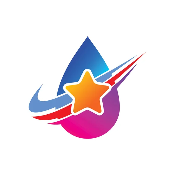 Plantilla de diseño de logotipo de estrella de éxito aislada — Vector de stock