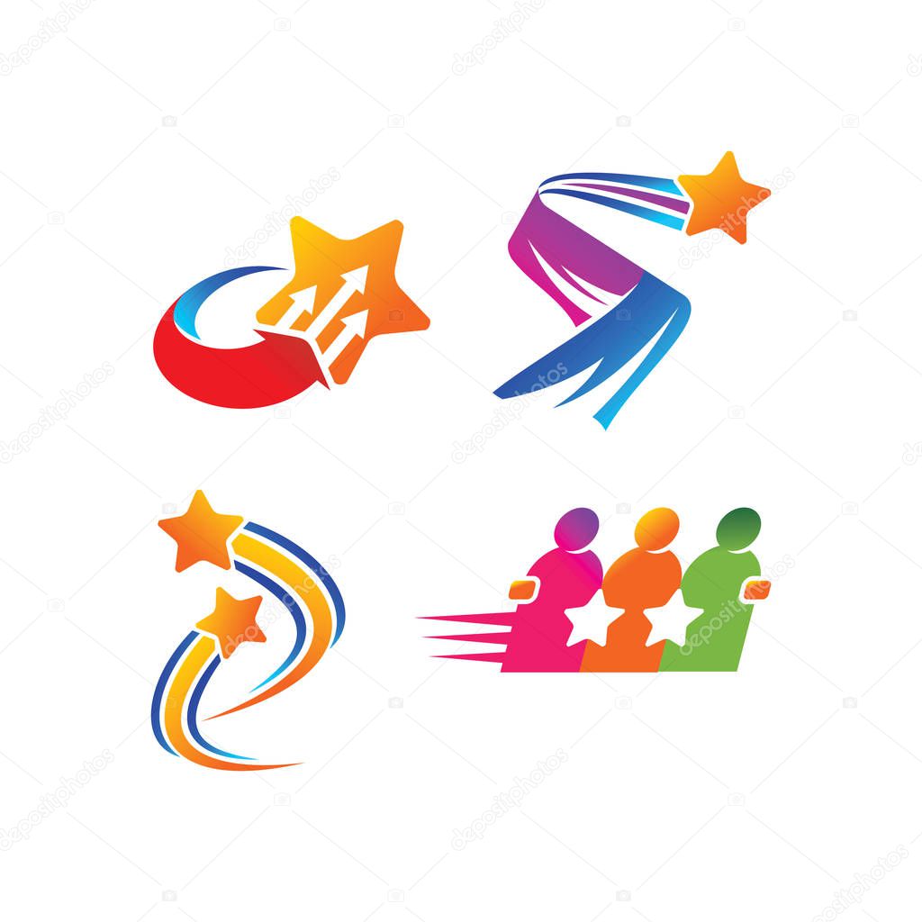 Success Star Logo Design Template Isolated