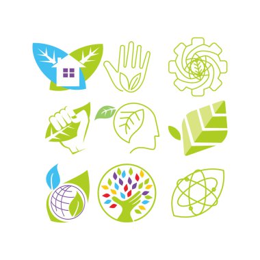 Yaprak Logo tasarım vektör şablon koymak