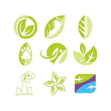 Yaprak Logo tasarım vektör şablon koymak