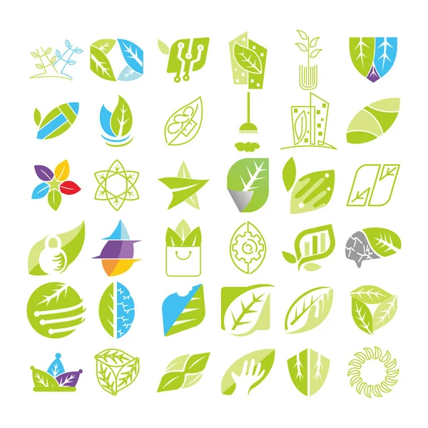 Yaprak Logo tasarım vektör şablon koymak