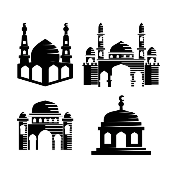 Mesquita ícone vetor Ilustração design modelo Set —  Vetores de Stock