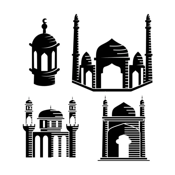Mesquita ícone vetor Ilustração design modelo Set — Vetor de Stock