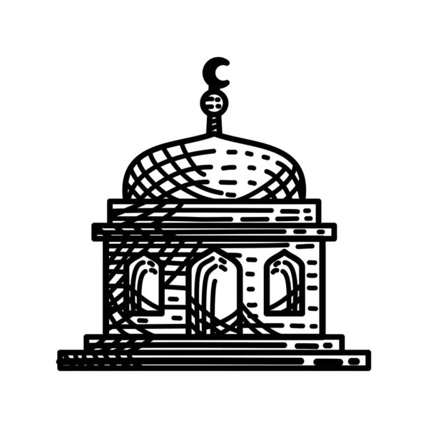 Icono de mezquita vector Plantilla de diseño de ilustración — Archivo Imágenes Vectoriales