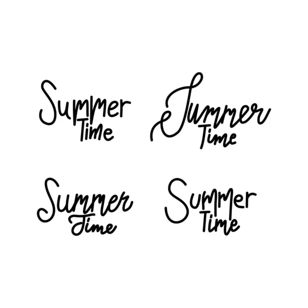 Summer Time Script Text Design Template Vector — Stock Vector