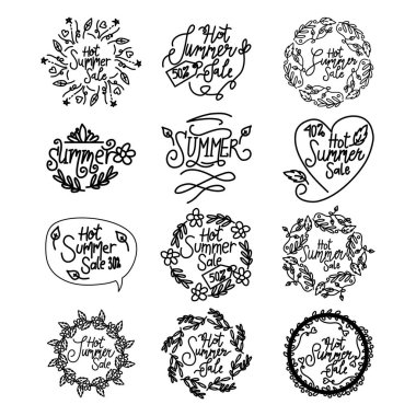 Yaz Script Metin Şablonu Vektör